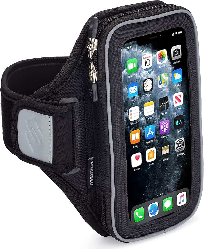 Sporteer Entropy E8 Padded Running Armband Phone Holder, Fits Cases, M/L