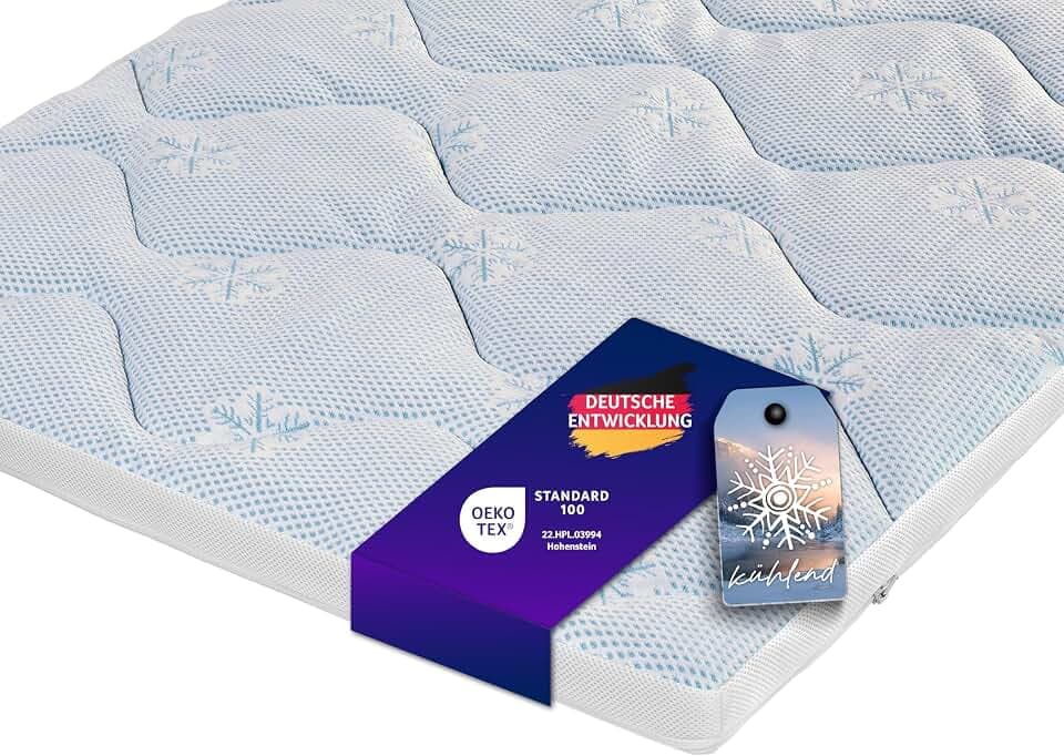 Traumnacht Cool Comfort Matratzentopper 140x200 cm | Sommer & Winter | Kühlender Doppeltuchbezug | Atmungsaktiv & komfortabel | Oeko-TEX Standard 100 Zertifiziert | Deutscher Qualitätsstandard