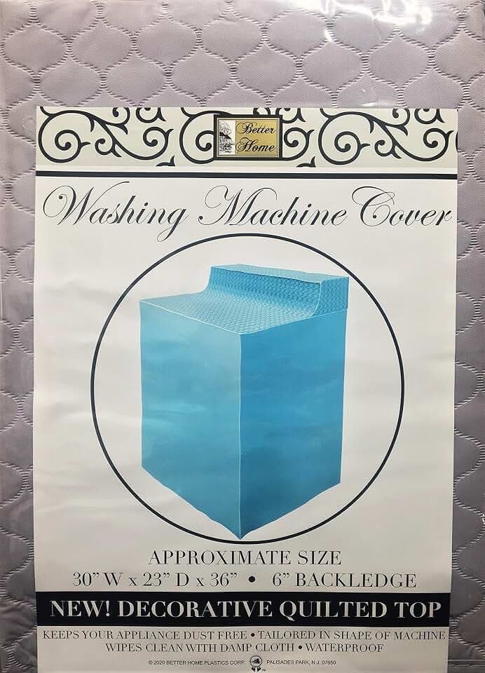 Better Home Vinyl Waterproof Washing Machine or Dryer Cover Dust Free Laundry Appliance Protection (Gray)