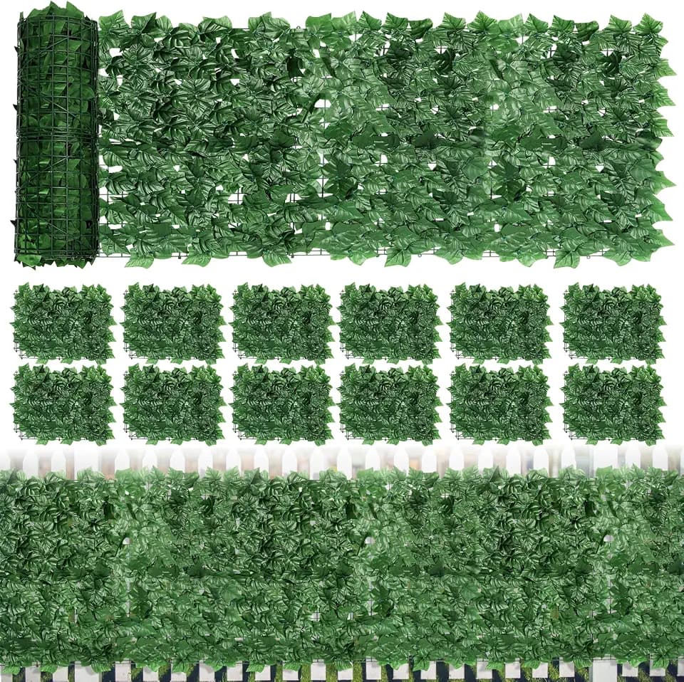 Artifical Ivy Privacy Fence Screen, 47.2x236in(77sqft) Faux Ivy Vine Leaf