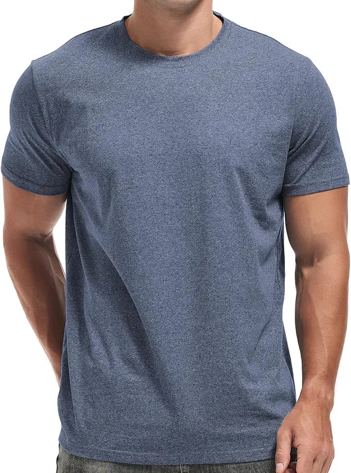 VEIISAR Herren T-Shirt Mittlere Stoffdicke Stretch-Baumwolle Yarn-Dyed