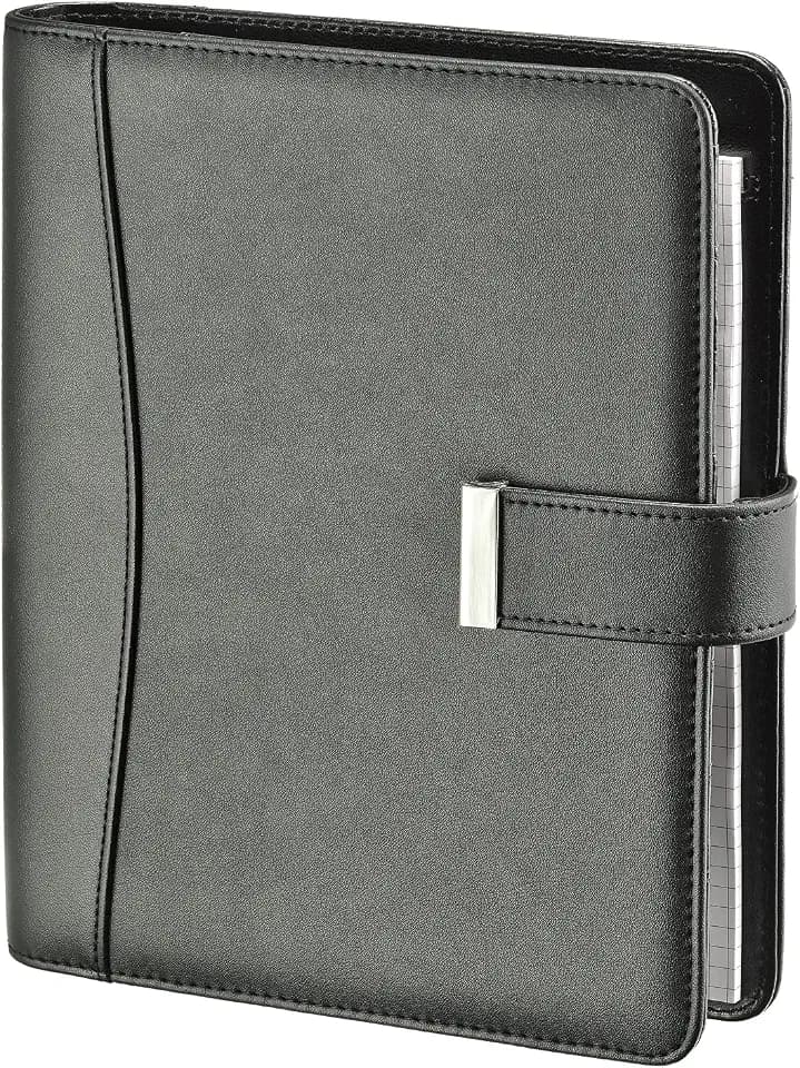 BSB Terminplaner Organizer Wochenplaner Terminkalender - 2027 - ca. A5-1 Woche = 2 Seiten - Softfolie, Classic, Schwarz - Ringbuch mit 6-Fach Lochung, nachfüllbar – Modell Manager, 02-0504