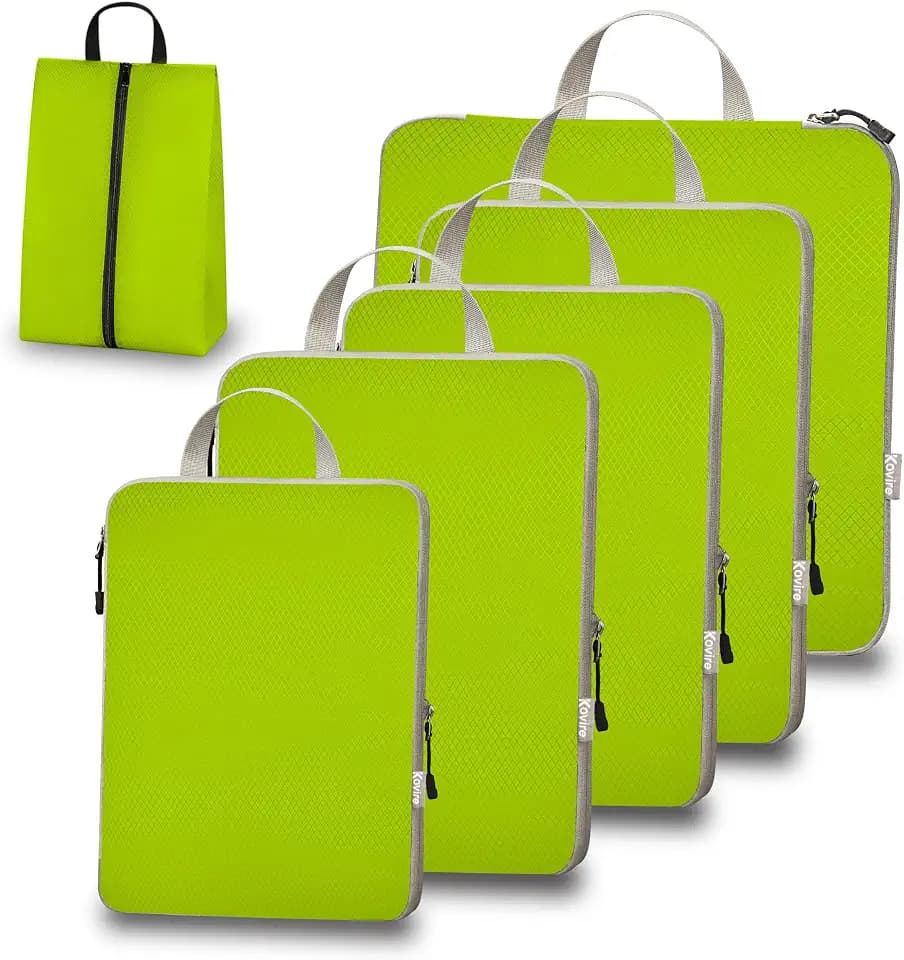 6 Set Compression Packing Cubes for Travel Expandable Packing Organizer Bag