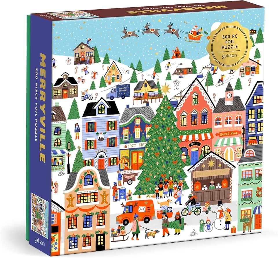 Galison - Merryville 500 Piece Puzzle with Foil