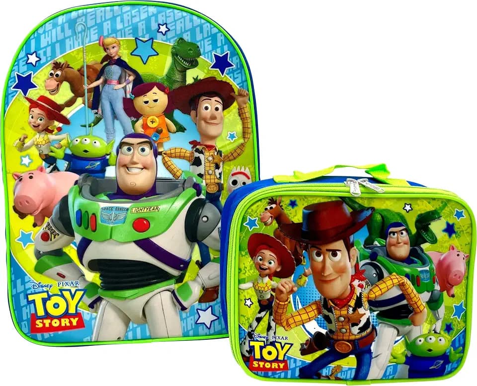 Ruz Disney Kids School Backpack with Lunch Box Set. 2 Piece 15” Book Bag and Lunch Box Bundle (Toy Story), Large