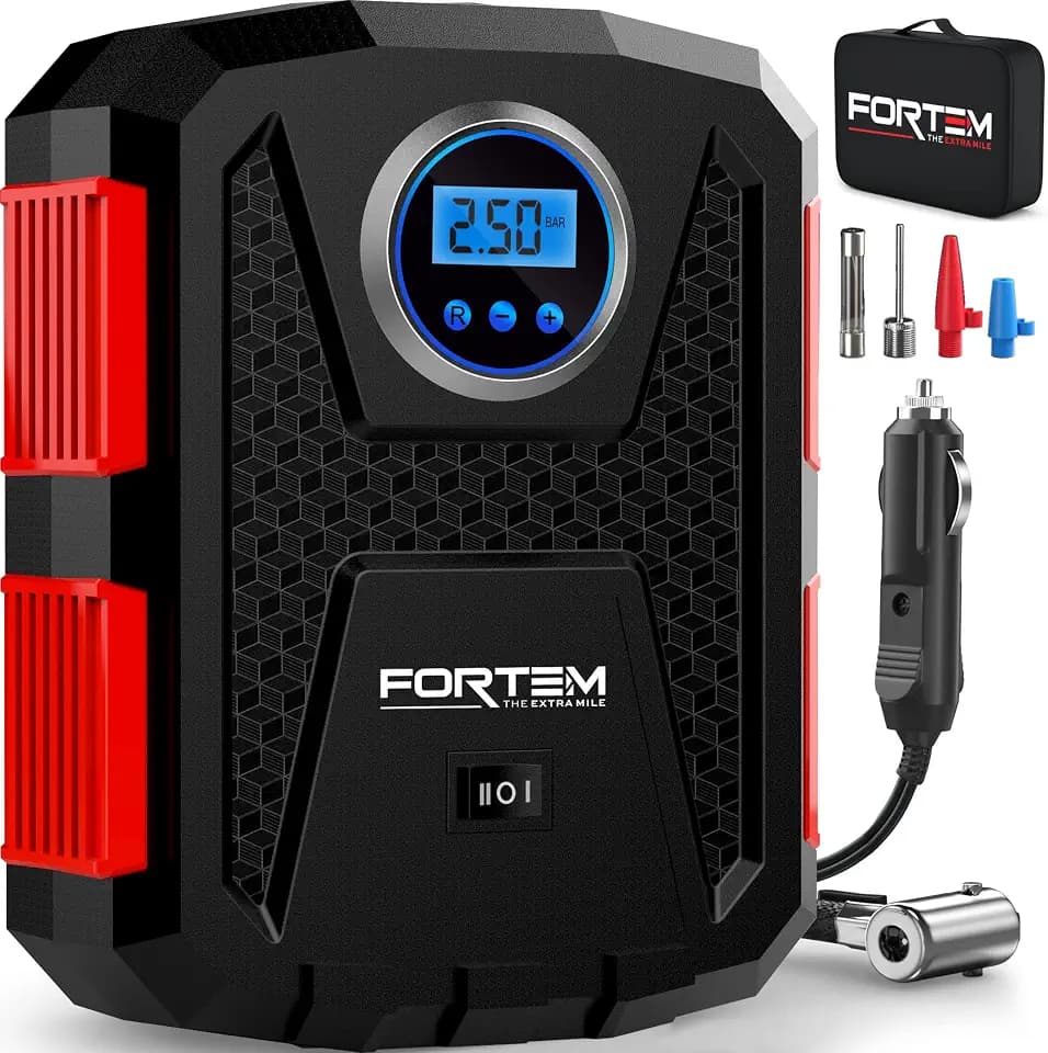 FORTEM Tire Inflator Portable Air Compressor - Air Pump for Tires & Bikes