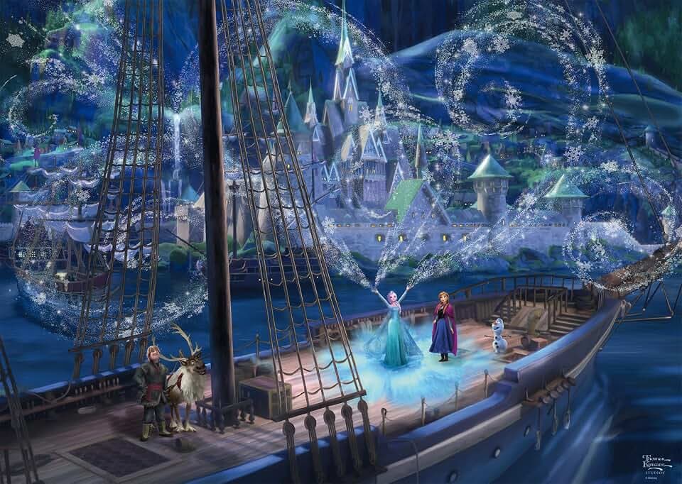 Disney, Frozen, Love and Magic: Puzzles Thomas Kinkade 1.000 Teile - Disney