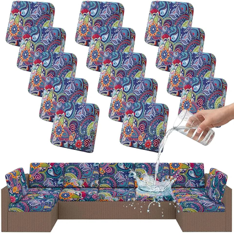 Smiry Waterproof Patio Cushion Covers, Stretch Outdoor Furniture Covers