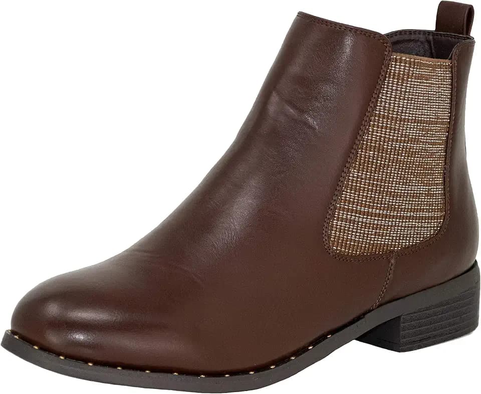 Damen Stiefelette Sabine PU Chelsea Boot in Übergröße