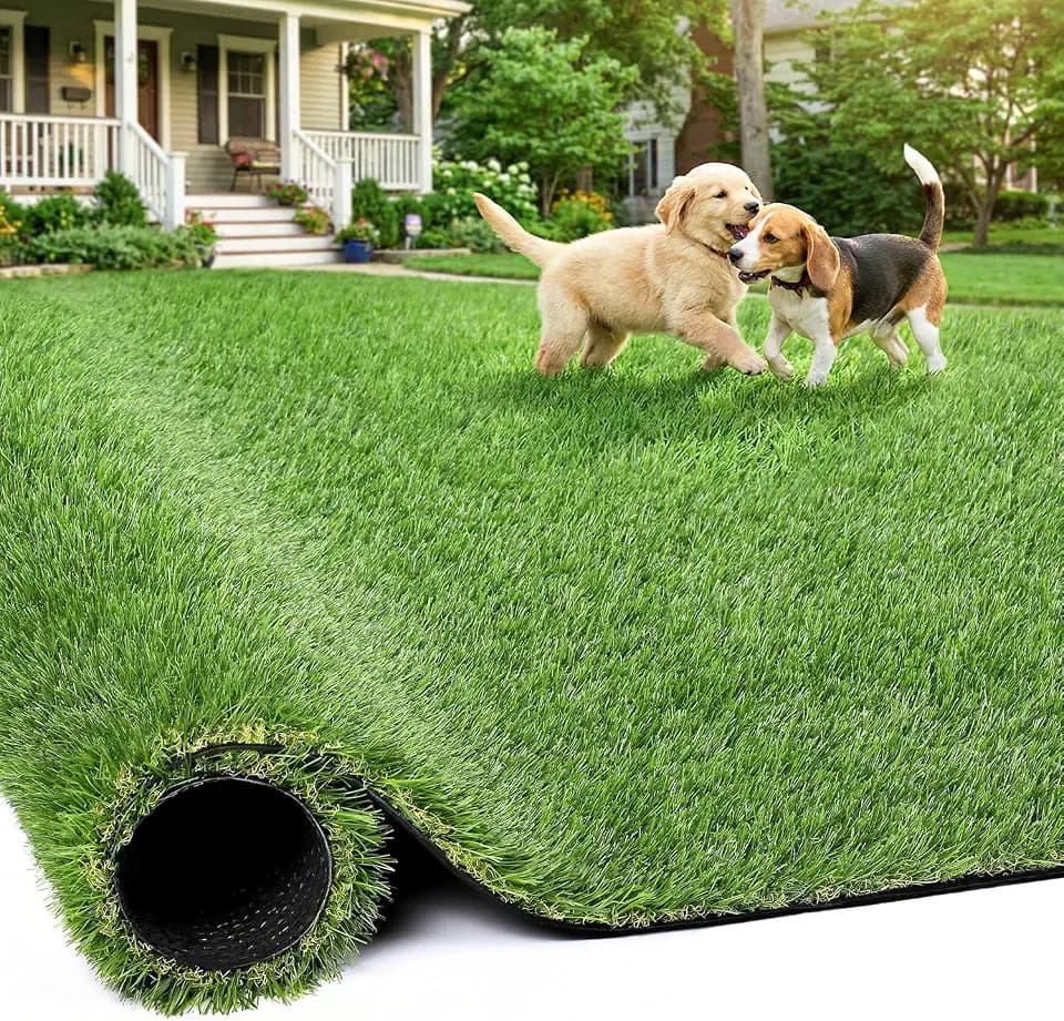 Artificial Grass Rug Indoor Outdoor, 5 x 6FT Faux Grass with Drainage Holes