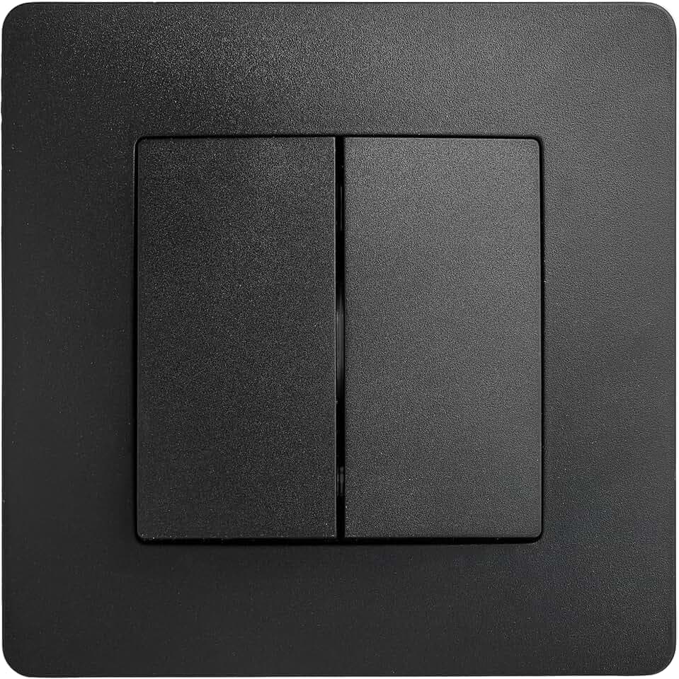 DEBFLEX - Caly – Doppel-Wechselschalter – quadratischer Wandschalter für Beleuchtungssteuerung – automatische Anschlussklemmen – ABS – Unterputz – Schwarz – 85 x 85 x 37 mm