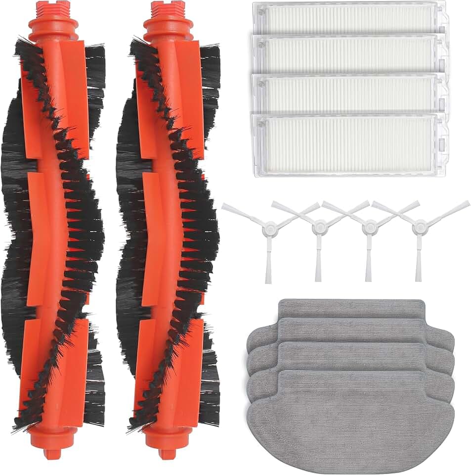Accessories Compatible with Xiaomi Robot Vacuum S10 S12 B106GL, Main Side Brush Rag Mop Cloth Hepa Filter Sweeping, Robot Replacement Spare Parts Set (Color: 14pcs)
