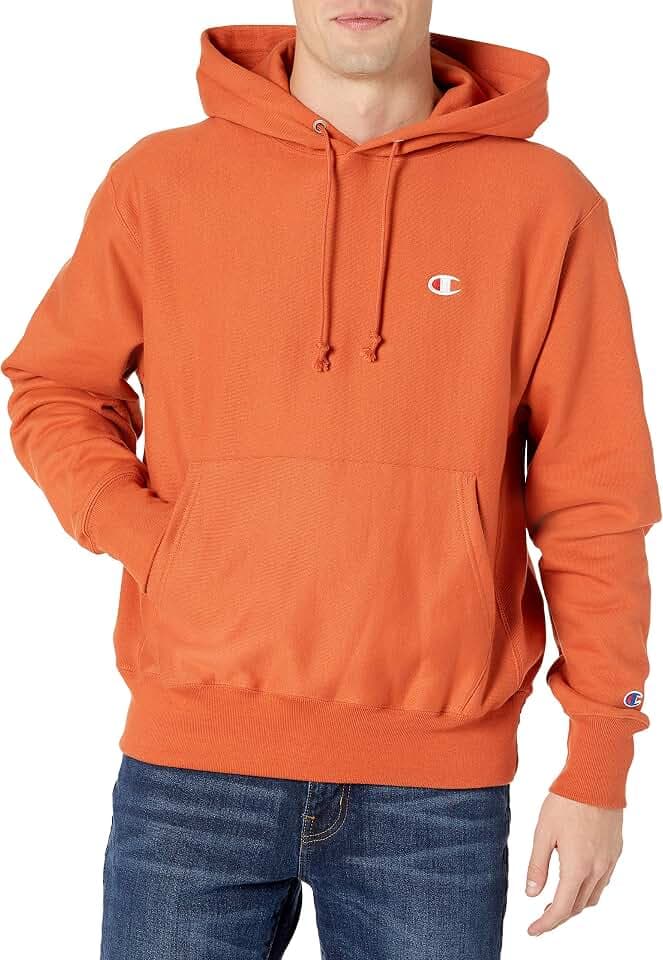 Champion mens Reverse Weave Pullover, Left Chest CHooded Sweatshirt