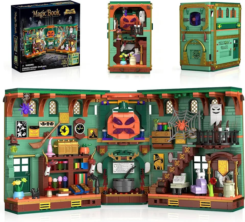 Magic Book Nook Building Blocks Set for Girls Boys Age 8-12