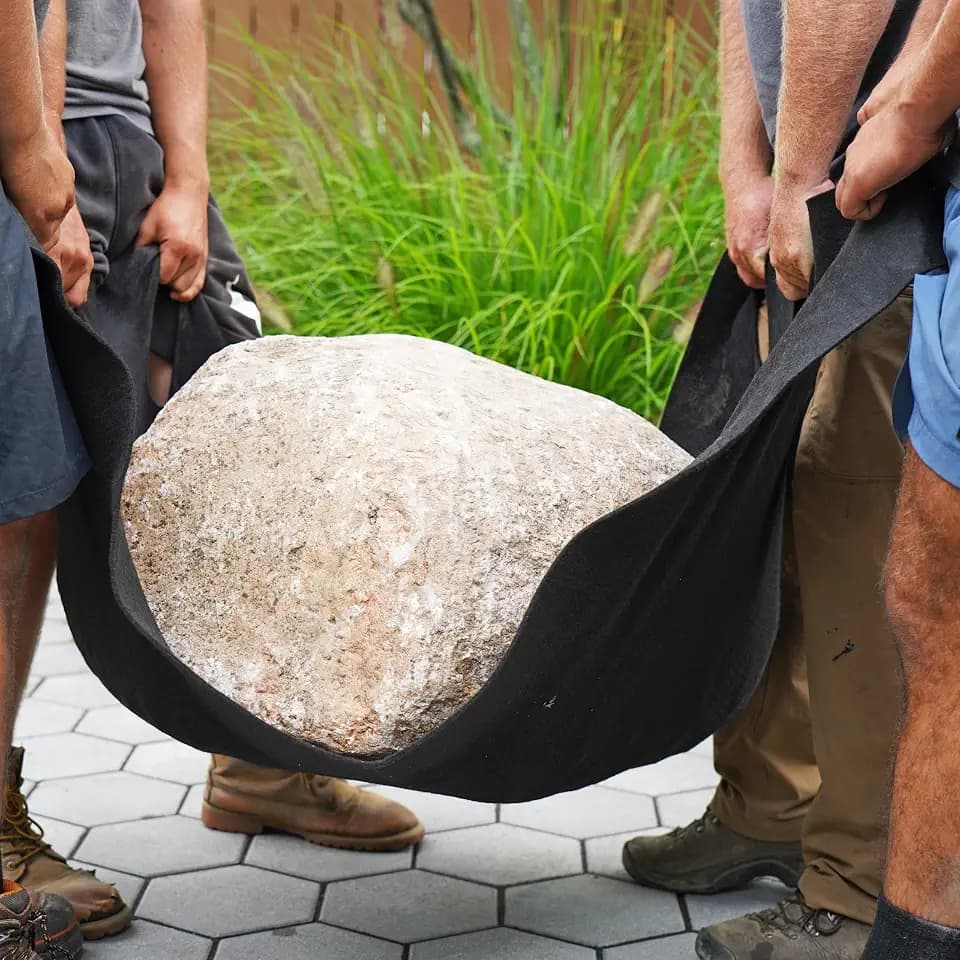 Aquascape Heavy-Duty Rock Pad Sling - 3' x 5' (10-Pack), Geotextile Fabric for Safe Rock Placement in Ponds & Water Features, 42088