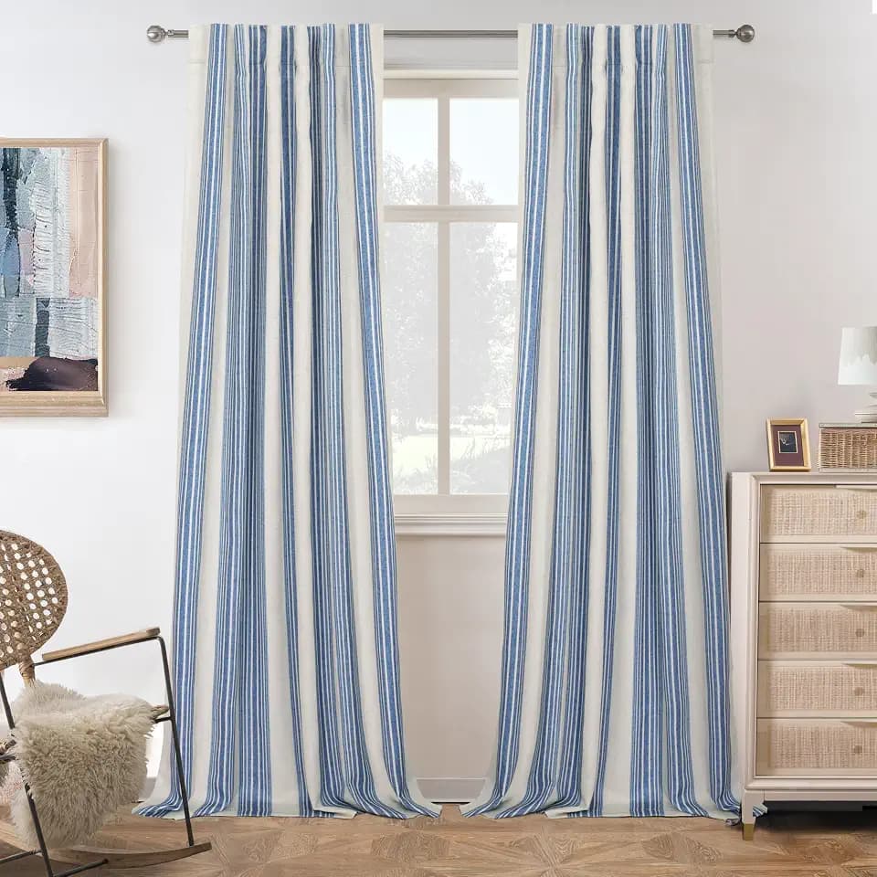 DriftAway Chris Blackout Curtain 2 Panels Back Tab, W52xL108, Jean Navy