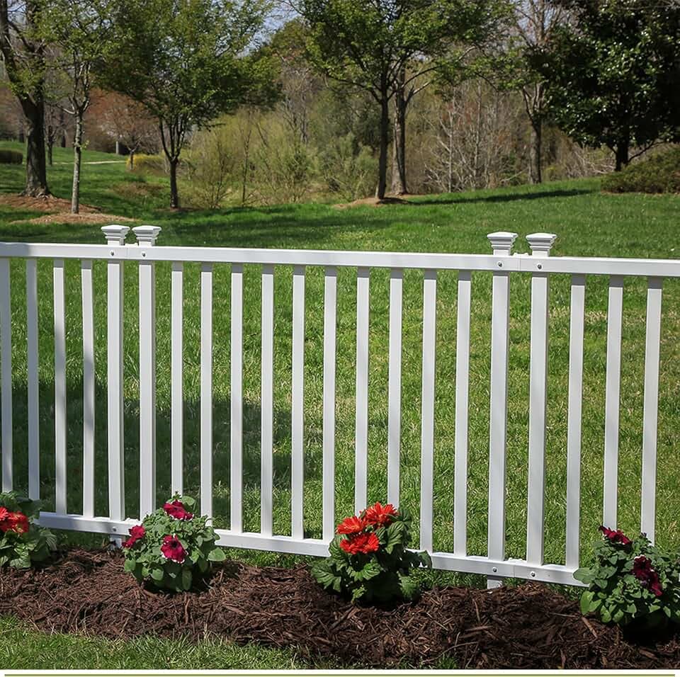 Zippity Baskenridge Picket Fence Panels, White Vinyl DIY No Dig Kit