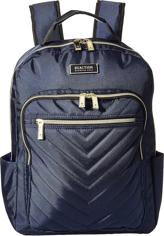 Kenneth Cole REACTION Women's Chelsea Chevron 15" Laptop and Tablet Backpack, Navy
