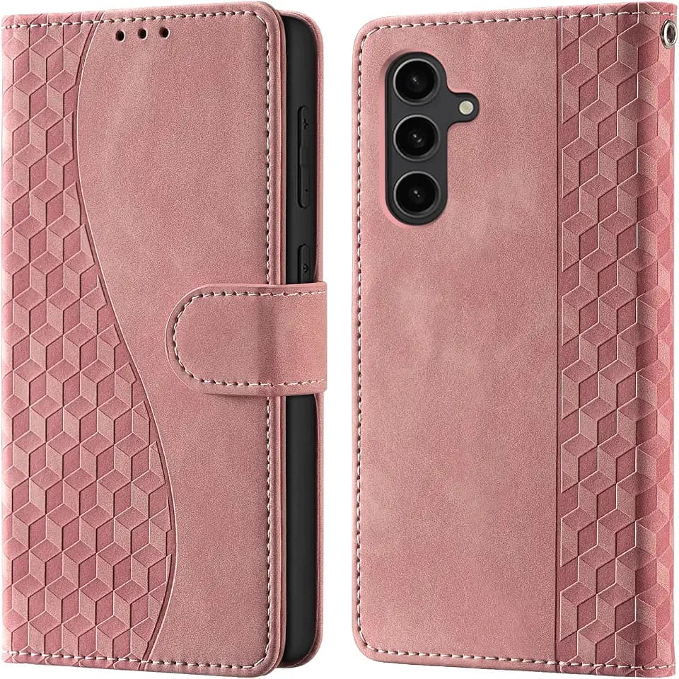 Wallet Flip Case for Samsung Galaxy S25 / S24 Leather Pink