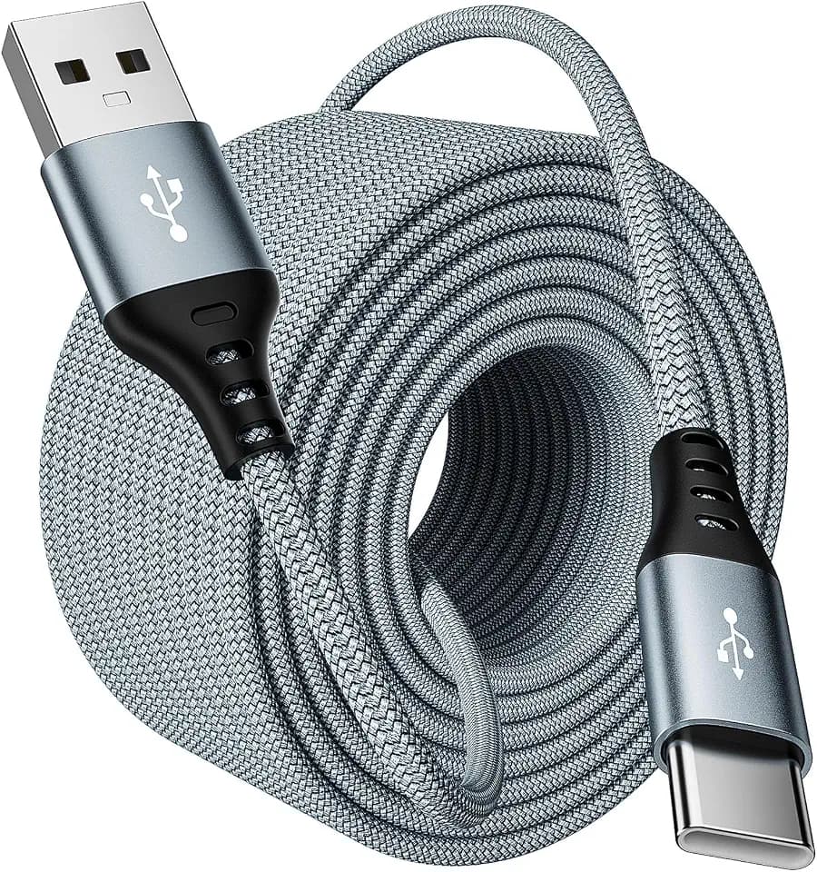 USB C Kable 10m, Extra Lang USB C Ladekabel Nylon PS5 Controller Ladekabel USB Typ C Kable für Samsung Galaxy S22/S21/S20,Note 10 9 8,PS5,LG V30 V20 G6 G5,Moto,Huawei P30 Mate30,Sony Xperia XZ