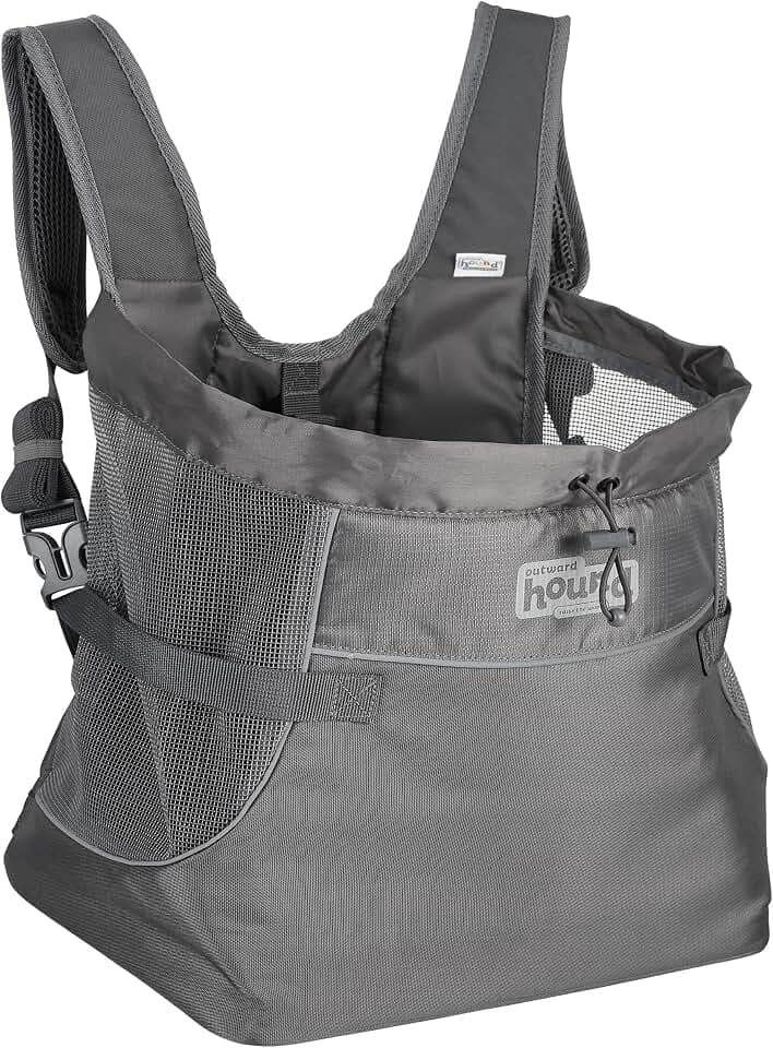 Outward Hound PupPak Dog Front Carrier, Grey, Medium, 12.5" x 9" x 14"