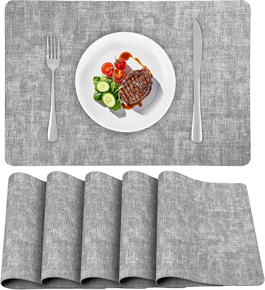 Platzsets Abwaschbar 6er Set Doppelseitigen Platzdeckchen