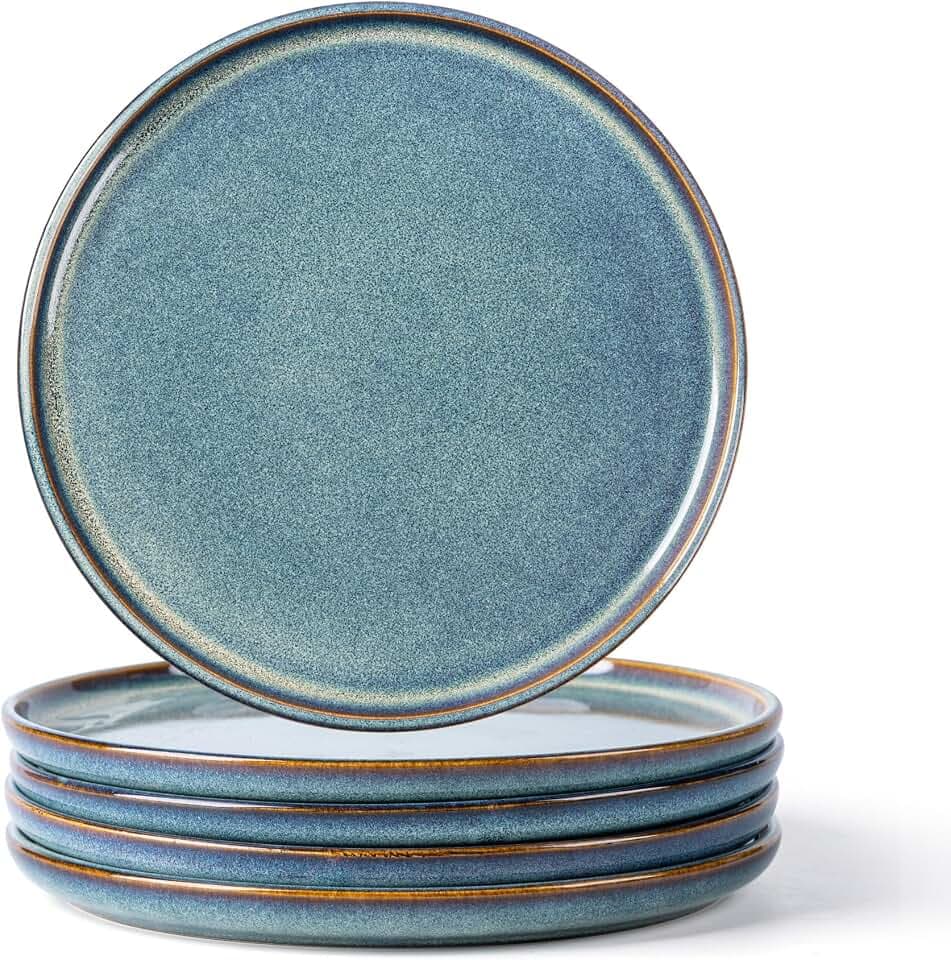 AmorArc Ceramic Plates Set of 6, 8.5 Inch Stoneware Small Plates Set