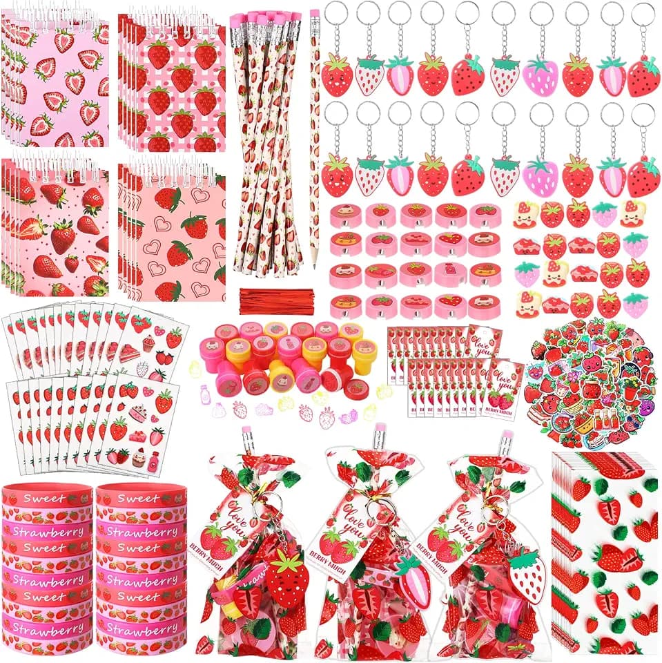 Sayglossy 371 Pcs 32 Guests Strawberry Party Favors for Kids Birthday
