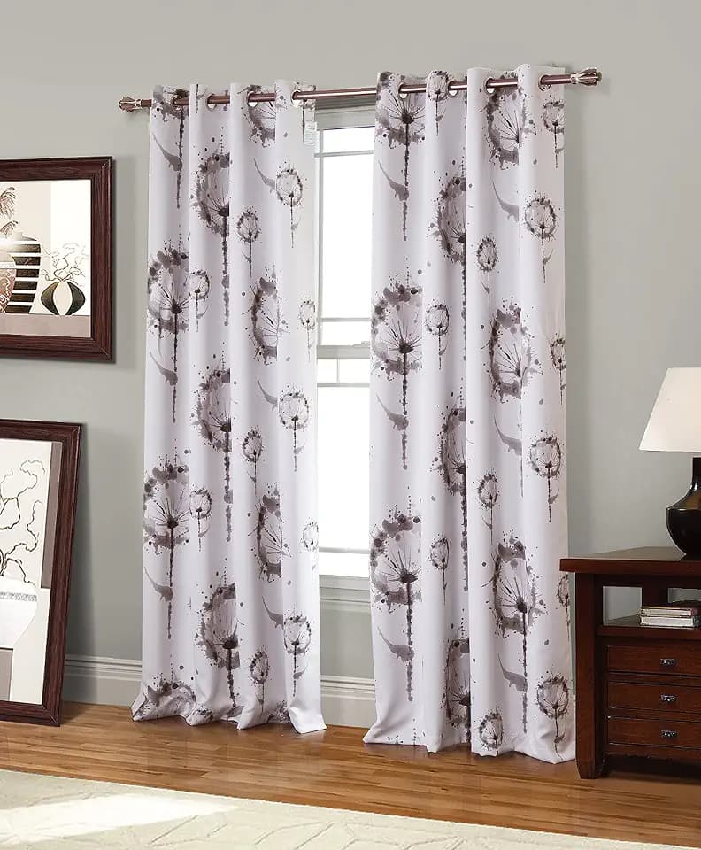 RT Designer Collection Sawyer Bedruckt Blackout Tülle Vorhang Fenster Panel, Polyester, anthrazit, 84 x 53 x 0.25 cm