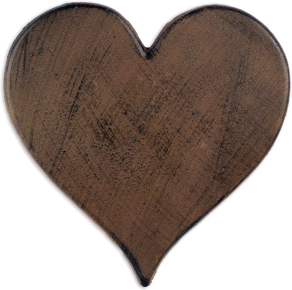 Heart Cast Iron Stepping Stone, 12-Inch