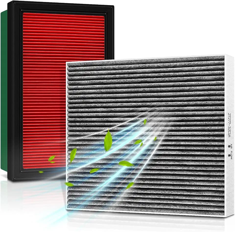 MOTOALL Engine Air Filter & Cabin Air Filter Combo Set Replaces 16546-V0100