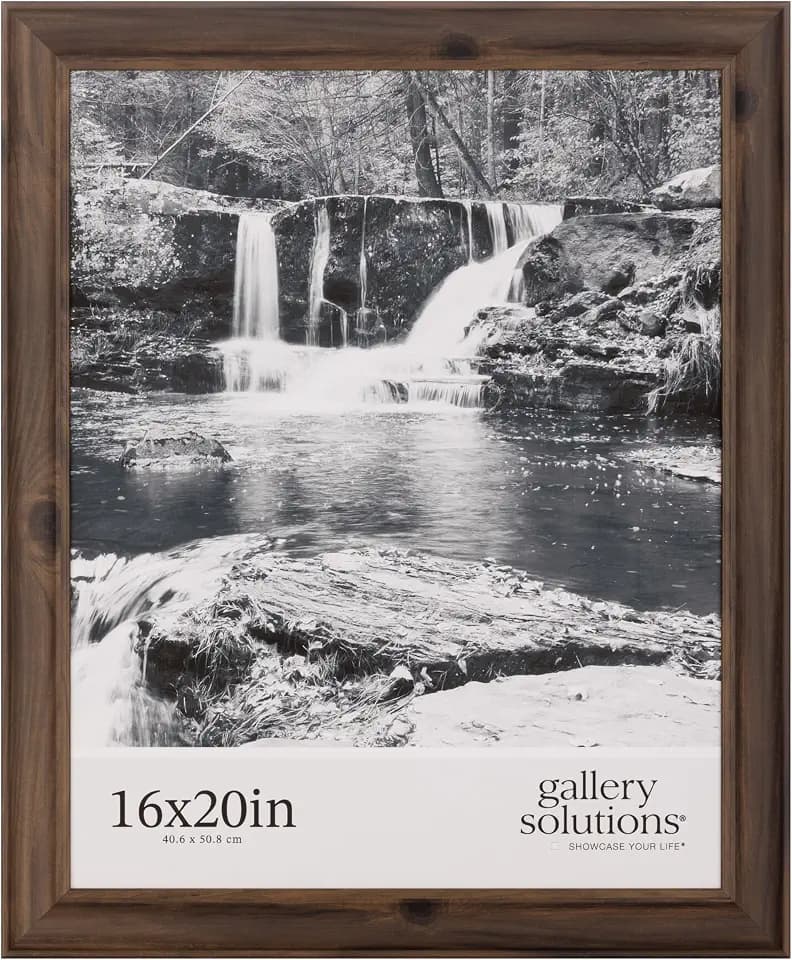 Gallery Solutions 16"x20" Walnut Picture Frame - Large Wall Photo, Artwork Holder - Stylish and Versatile Decor Solution - Single Picture Frame