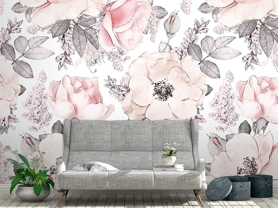 Oedim Vliestapete für Wand Blumen | 200 x 150 cm | Wohnzimmer