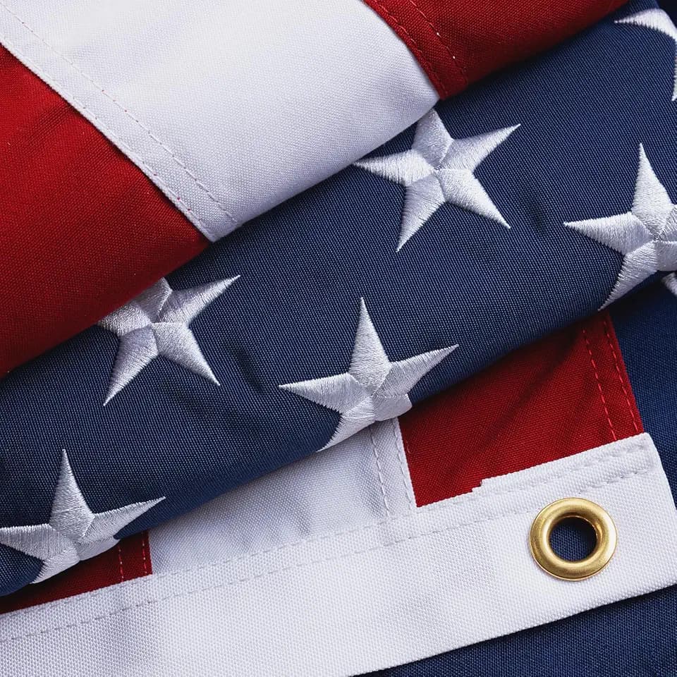 Homissor 100% Cotton Flag American Flags 6x10 Ft New Cotton USA Flag Heavy Duty Outdoor Fade Resistant Embroidered Stars
