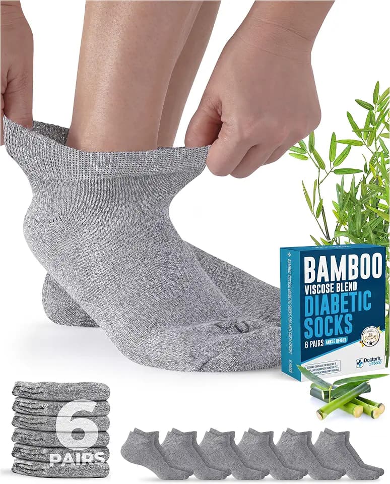 Doctor's Select® Viscose Bamboo Diabetic Socks for Women & Men - 6 Pairs