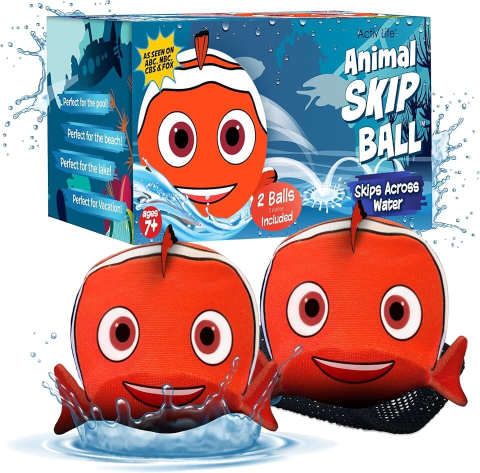 Activ Life The Ultimate Water Skip Balls, Water Bouncing Ball for Swimming Pool, Beach Toys for Friends, Family, Kids and Adults
