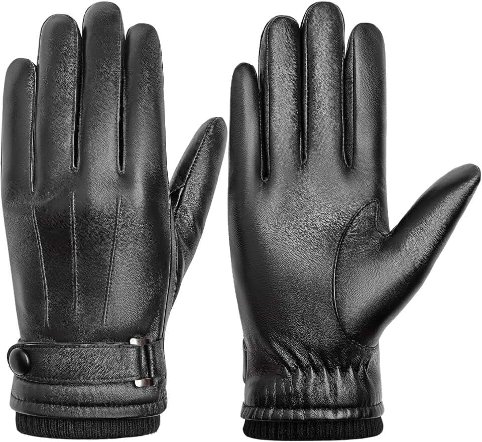 BISON DENIM Handschuhe Herren Winter Echtleder Touchscreen Winterhandschuhe