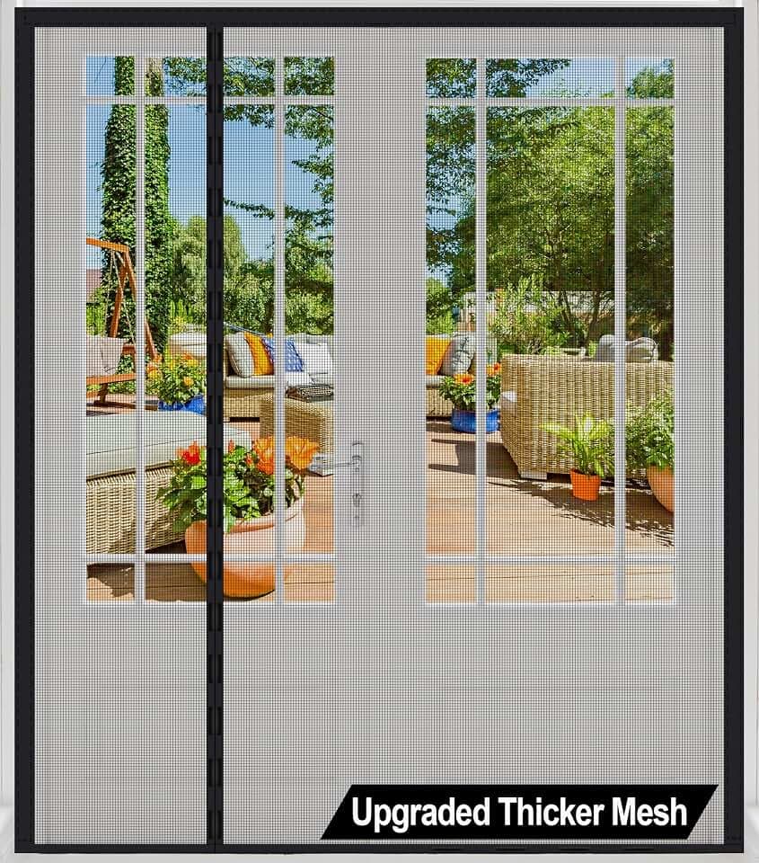 Magnetic Screen Door Thicker 255g/㎡ Mesh for Sliding/French Doors