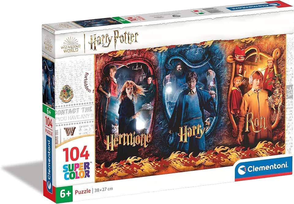 Clementoni 61885 Supercolor Harry Potter – Puzzle 104 Teile ab 6 Jahren, buntes Kinderpuzzle mit besonderer Leuchtkraft & Farbintensität, Geschicklichkeitsspiel für Kinder