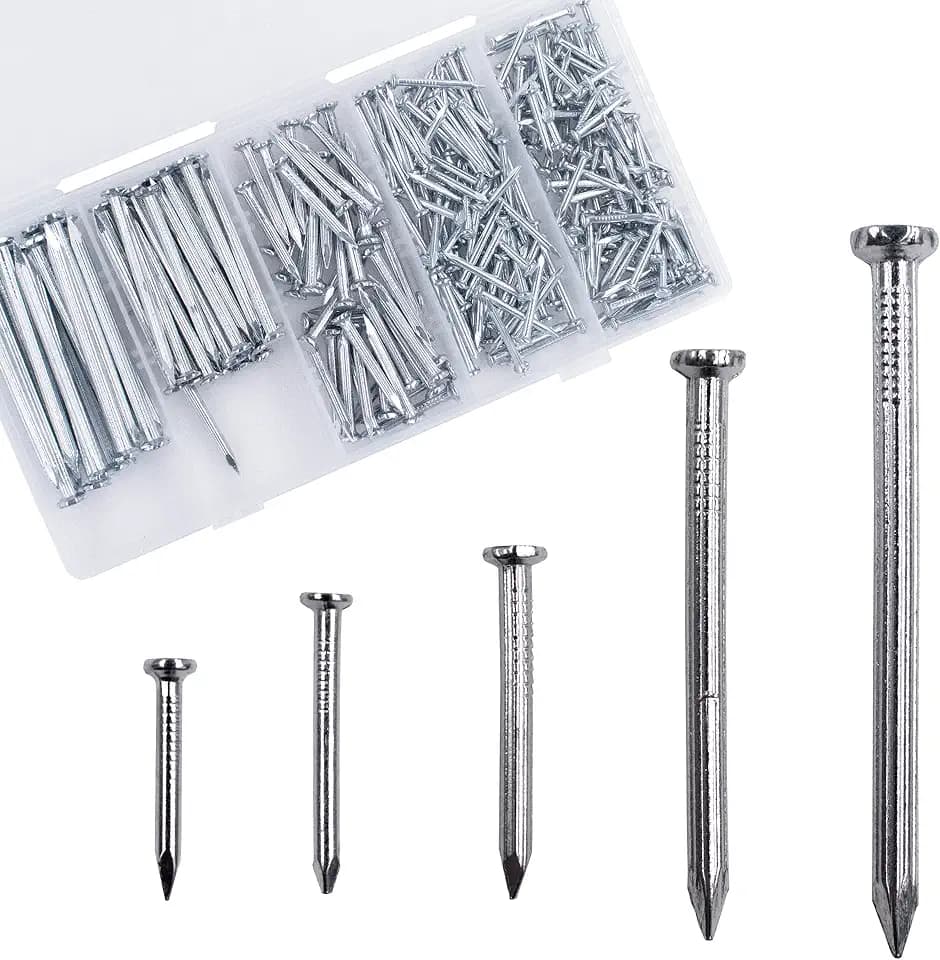Stahlnägel Set (300 Stück), 5 Größen verzinkte Beton nägel zum Aufhängen