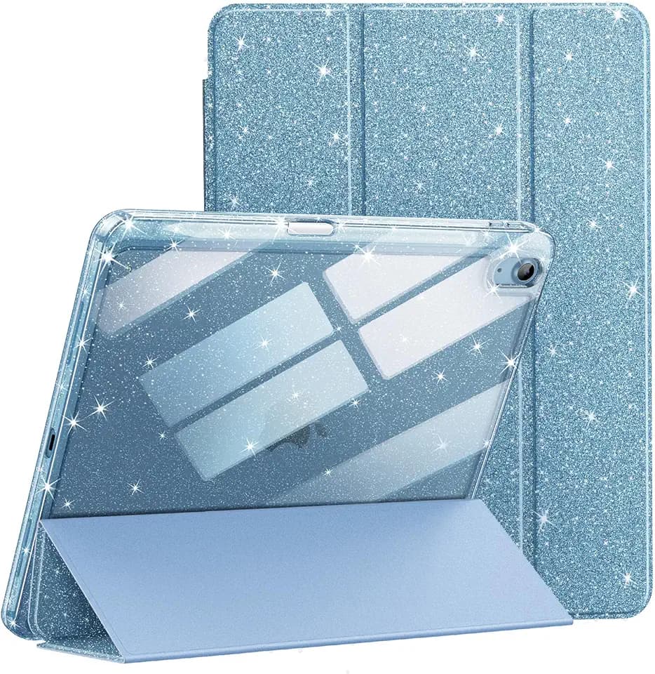 JETech Glitter Case for iPad (A16) 11th/10th Gen, Sky Blue