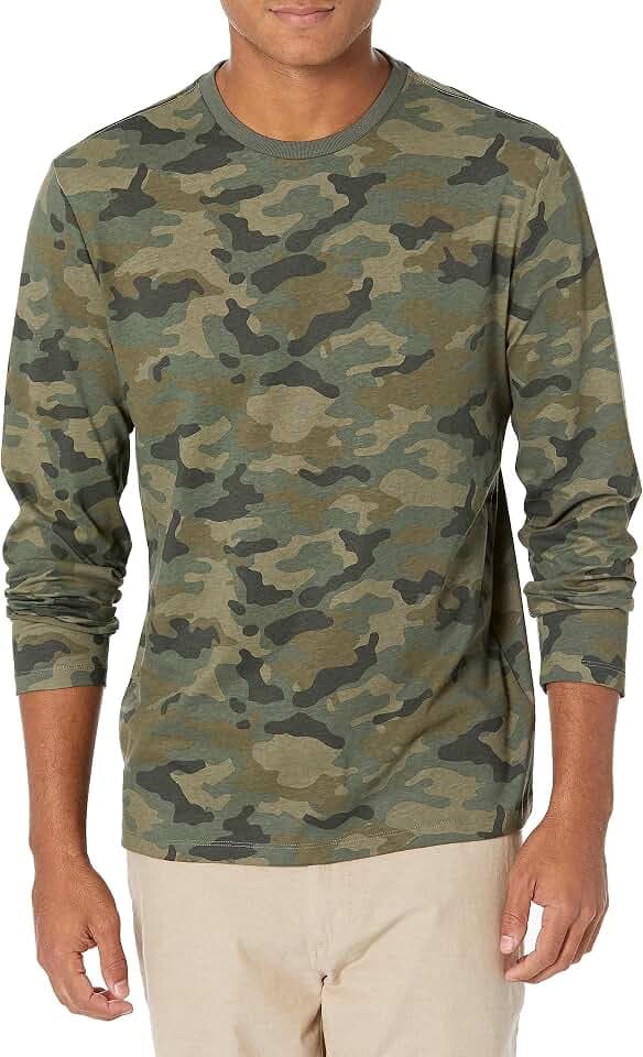 Amazon Essentials Men's Slim-Fit Long Sleeve Cotton T-Shirt, Crew Neck