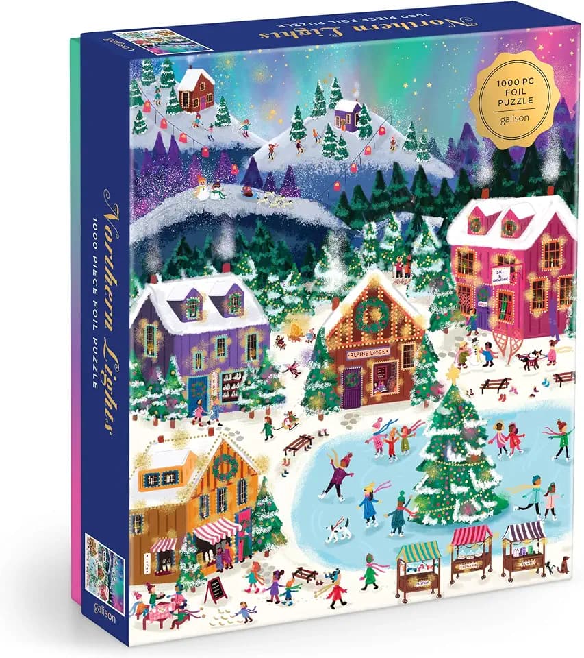 Galison - 1000 Piece Jigsaw Puzzle with Foil for Adults Northern Lights