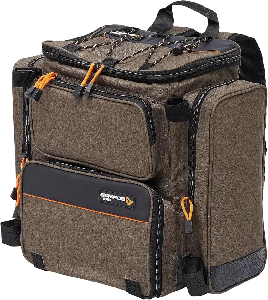 Savage Gear Specialist Rucksack - Wasserdichter Angelrucksack mit Mehreren Staufächern, UV-geschützten Köderboxen, ergonomischen Gurten, ideal für Mobile Bank-, Boots- und Reiseangler 23L