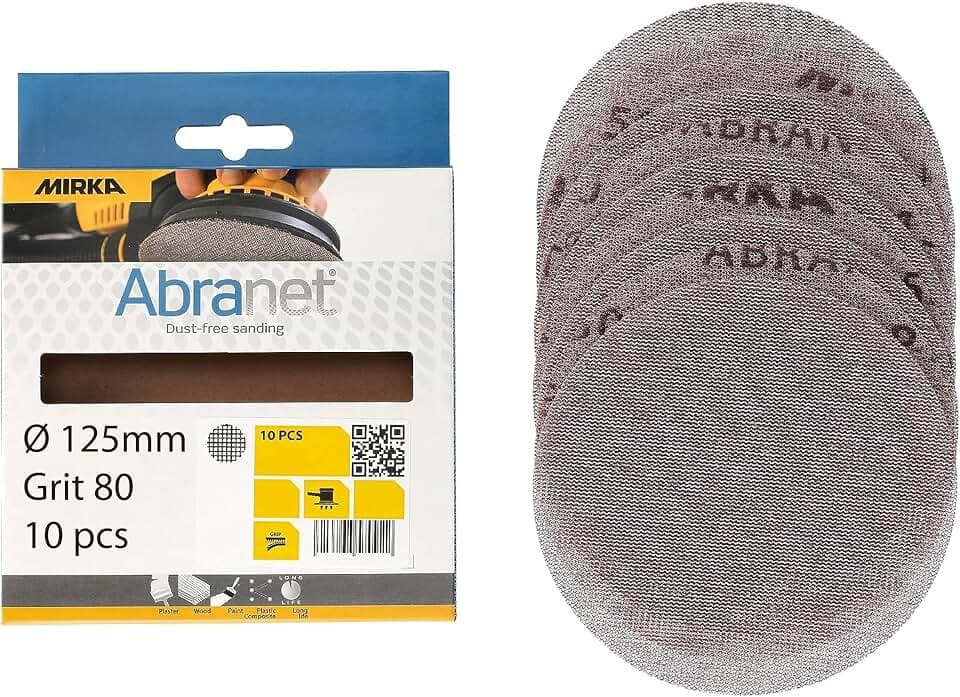 Mirka Schleifscheiben Abranet Netz Ø125 mm Korn P80 10 Stk Klett