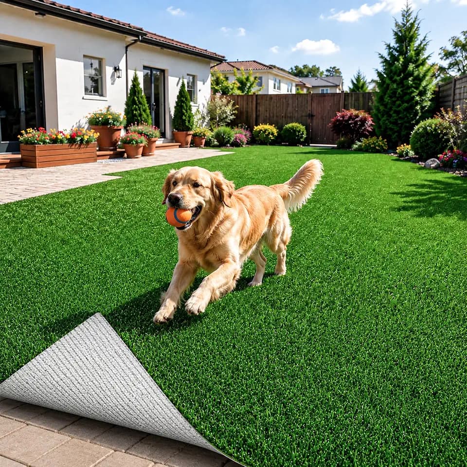 Artificial Grass Turf Rug 2.7x10 FT, Outdoor Fake Grass Carpet, Grass Rug