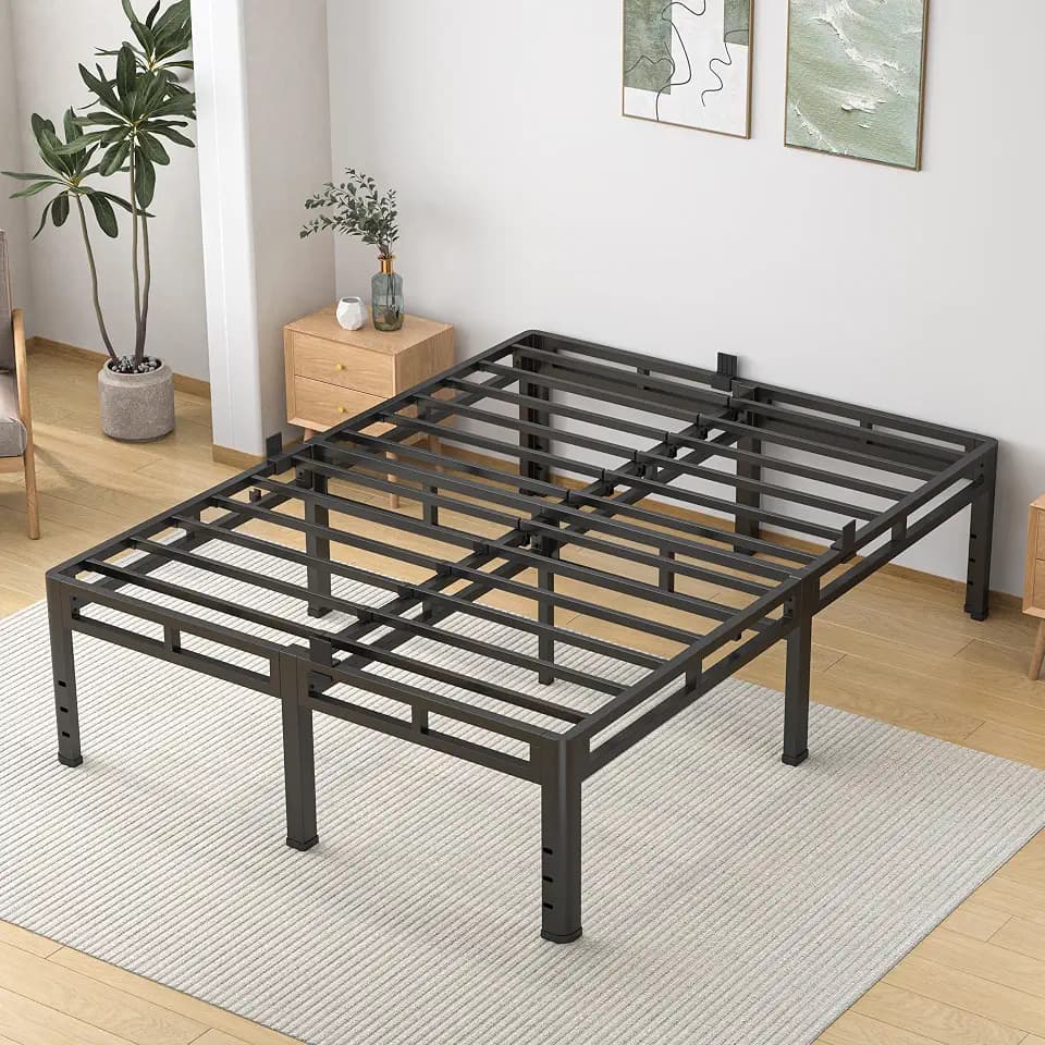 NKZ 2-in-1 Queen Size Metal Platform Bed Frame, 20 Inch Heavy Duty Bed Base