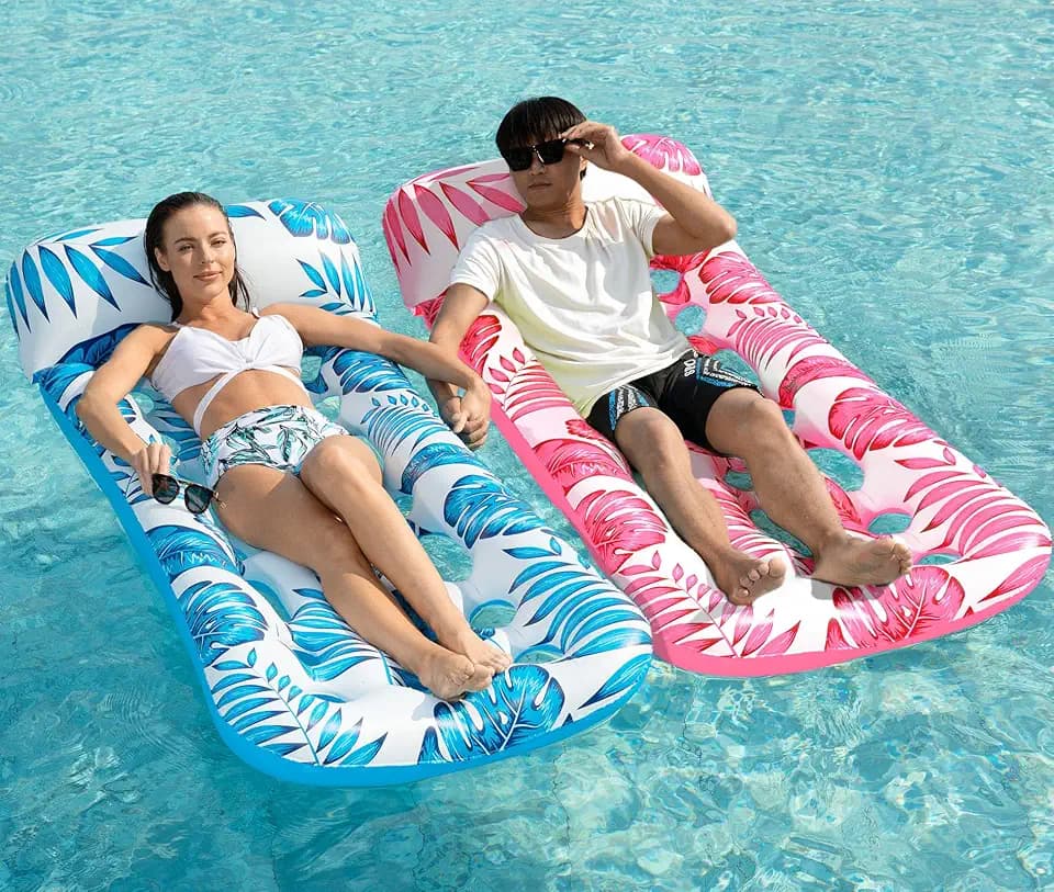 Jasonwell Inflatable Pool Float Lounge - Floaties Rafts for Adults Floating Lounger Sun Tanning Floats Cool Water Floaty Swimming Lake Beach Party Toys