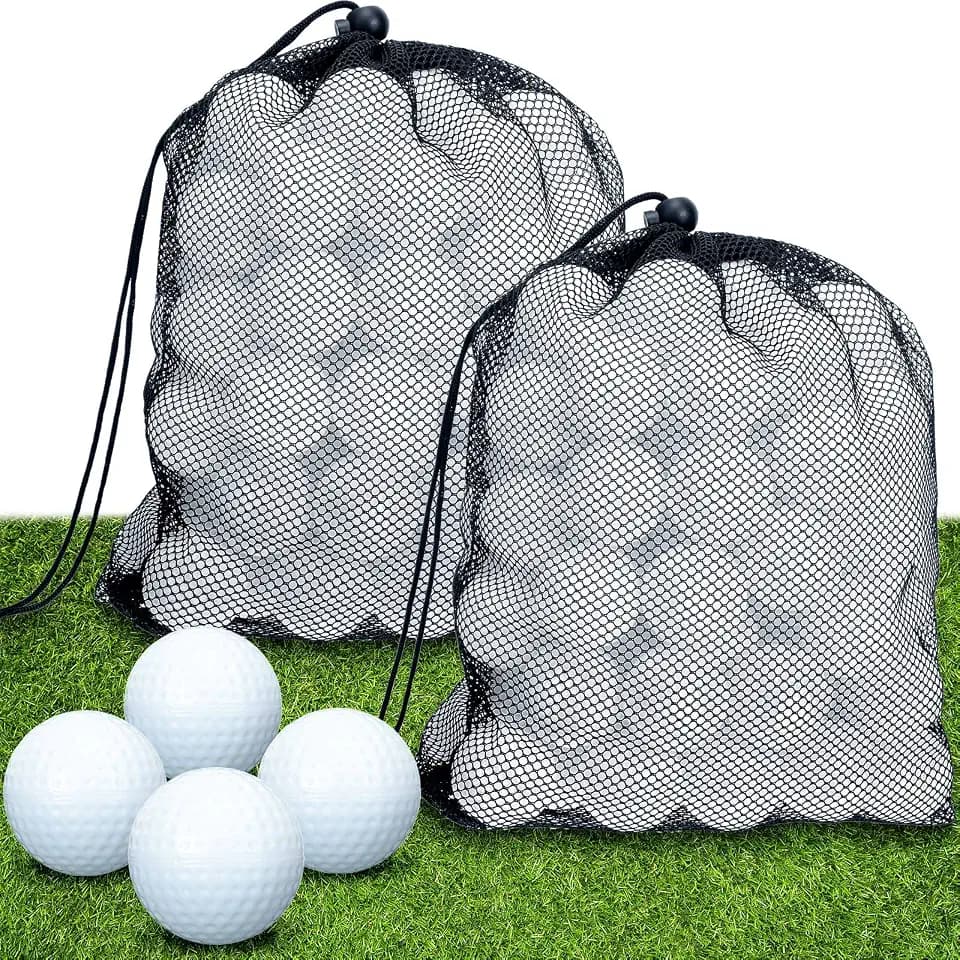 Yunsailing 200 Pcs Plastic Practice Golf Balls Limited Flight Training Golf Balls with 2 Mesh Bags for Indoor Outdoor Backyard Driving Range(White)