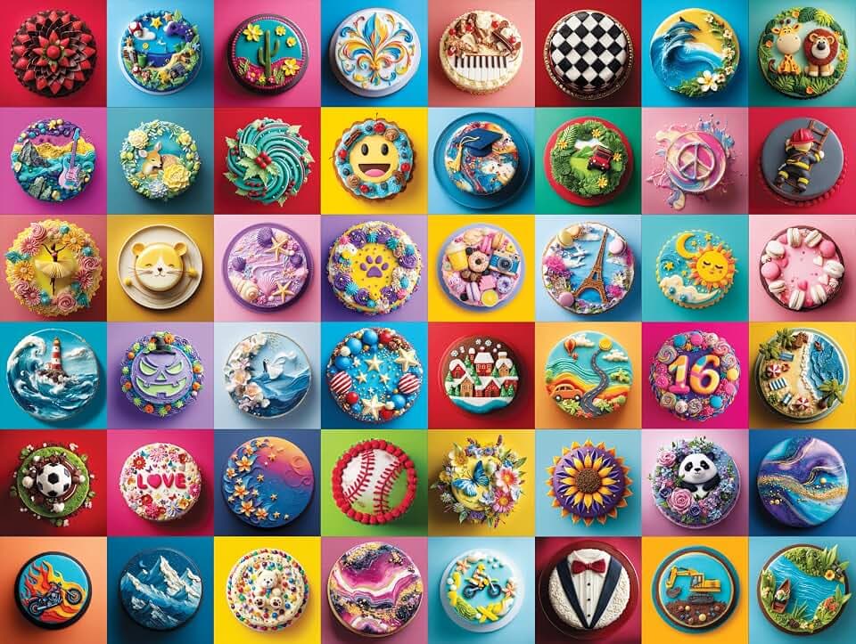 Adult Jigsaw Puzzle 1000 Piece Colorful Cakes
